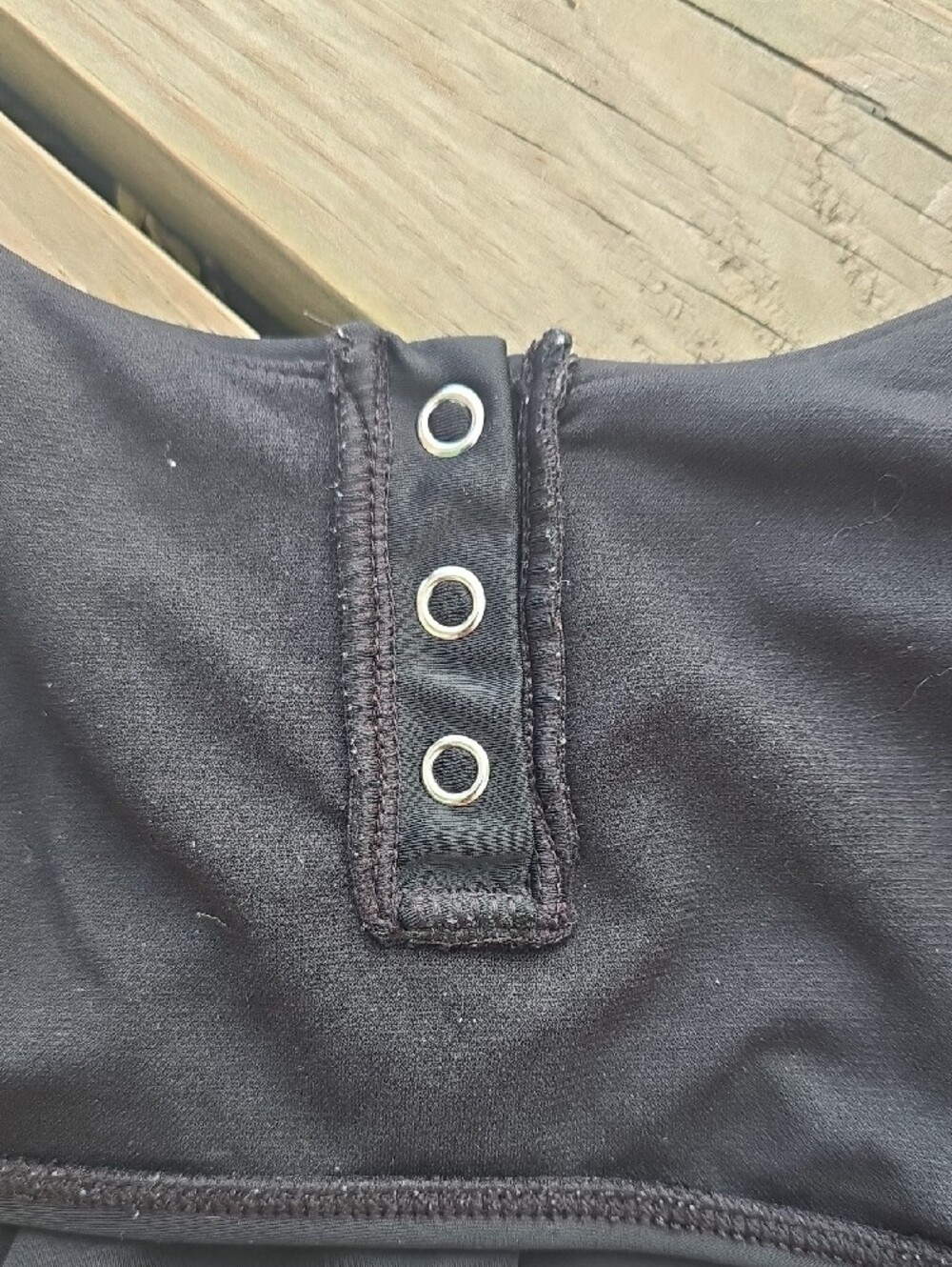 No Boundaries Black Scoop Swim Bikini Top with Eyelet Detail - Picture 6 of 10